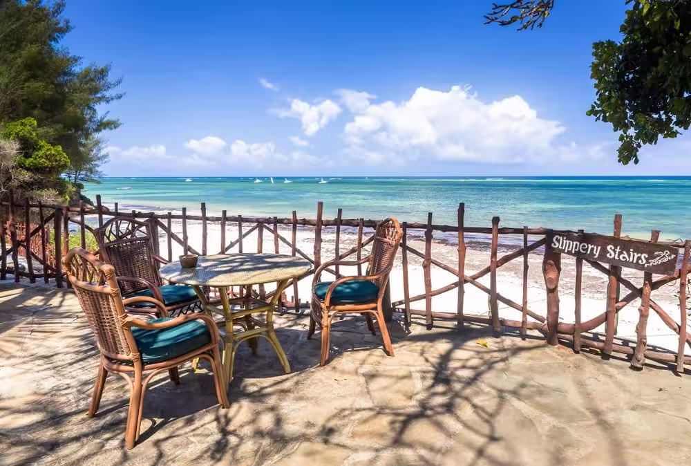 Diani Beach coastline in Kenya